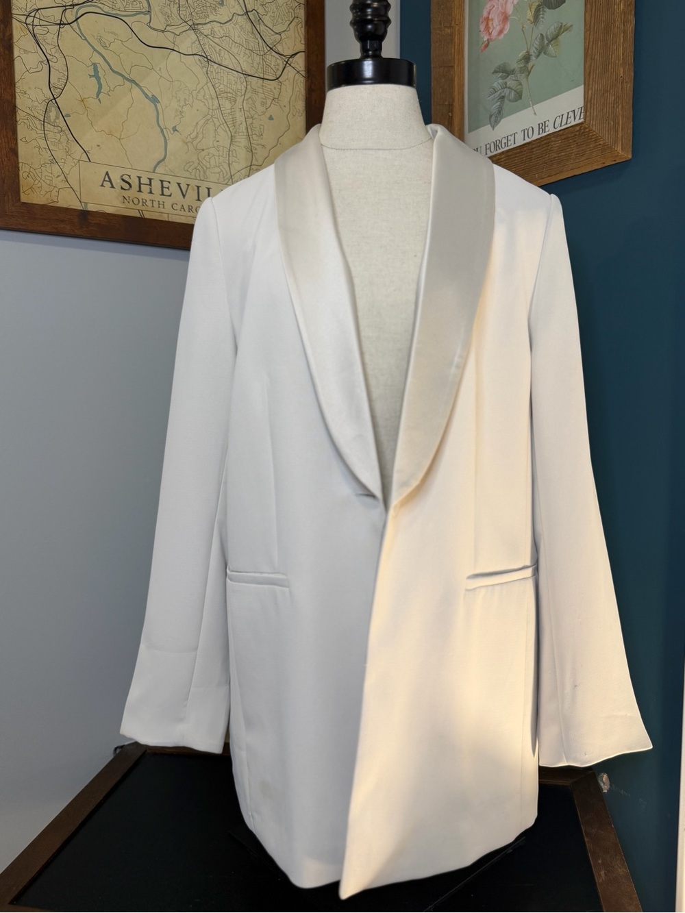 H&M Cream Shawl Collar Blazer